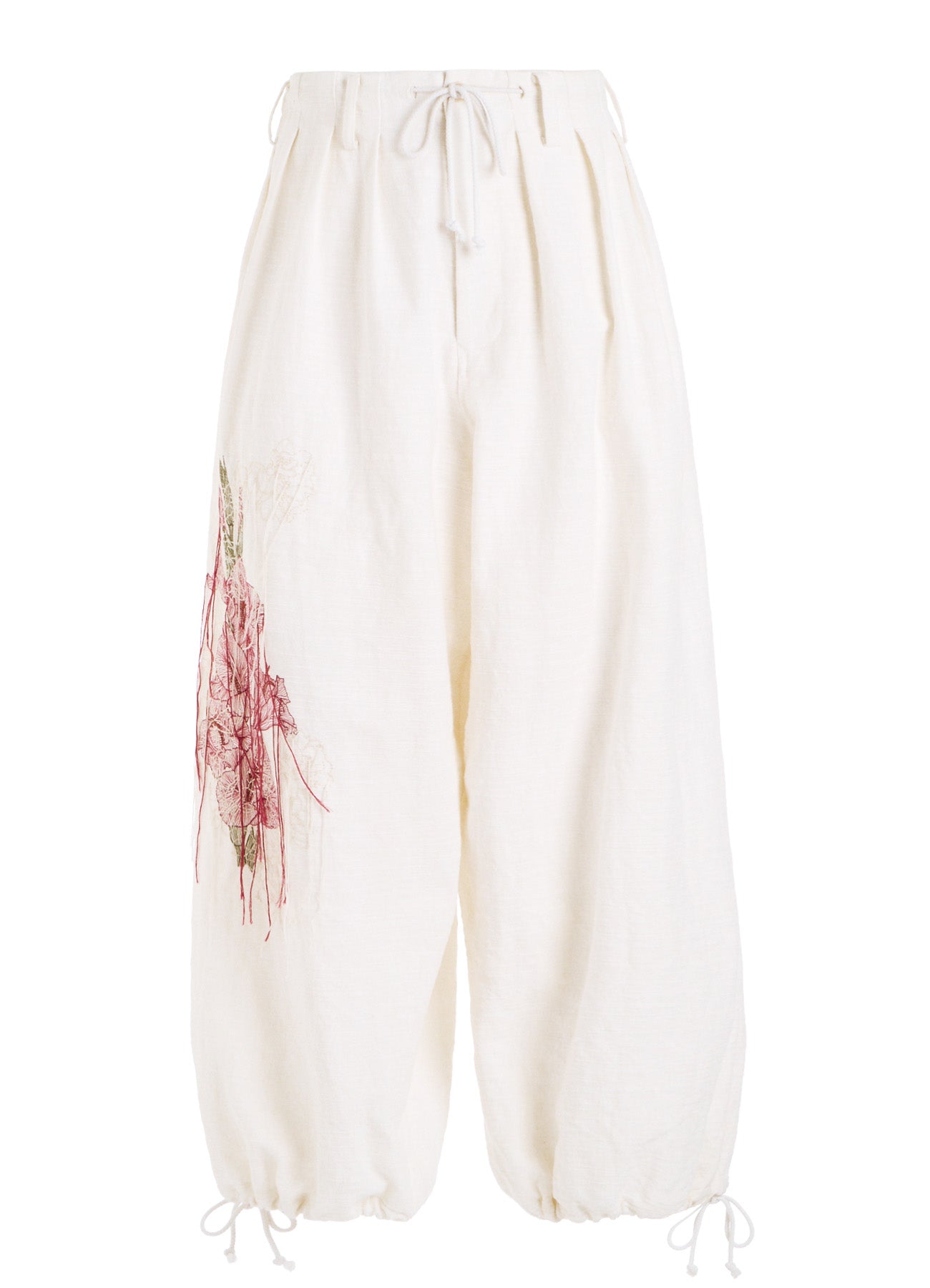 COTTON/LINEN FLOWER EMBROIDERY BALLOON PANTS – THE SHOP YOHJI YAMAMOTO