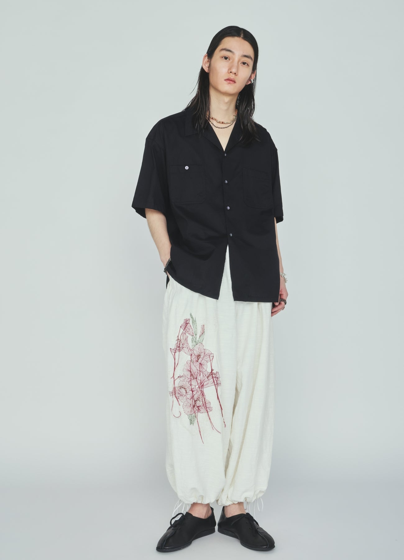 COTTON/LINEN FLOWER EMBROIDERY BALLOON PANTS – THE SHOP YOHJI YAMAMOTO