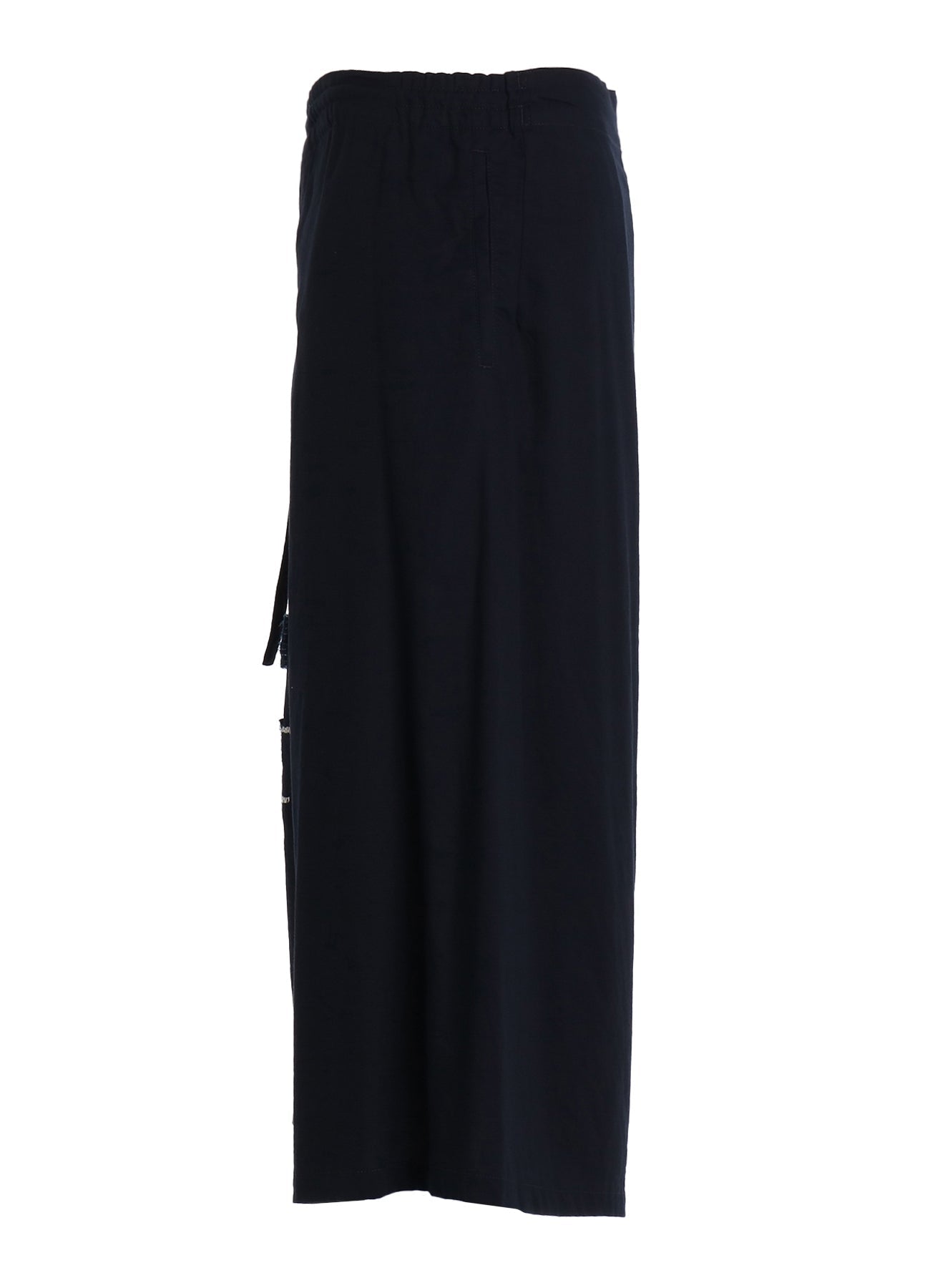 ORGANIC COTTON WASHER WRAP CULOTTE PANTS WITH  SASHIKO EMBROIDERY