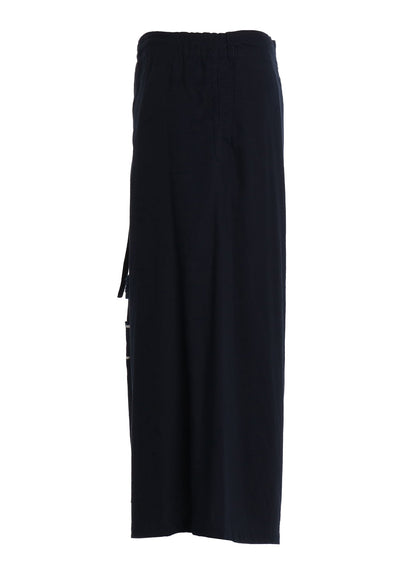 ORGANIC COTTON WASHER WRAP CULOTTE PANTS WITH  SASHIKO EMBROIDERY