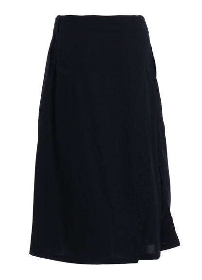 ORGANIC COTTON WASHER WRAP CULOTTE PANTS WITH  SASHIKO EMBROIDERY