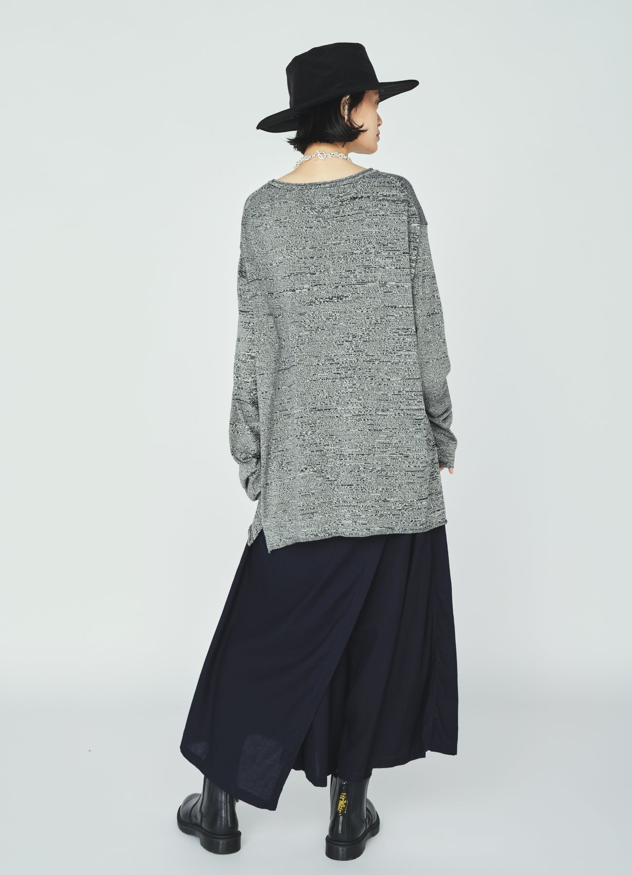 ORGANIC COTTON WASHER WRAP CULOTTE PANTS WITH  SASHIKO EMBROIDERY