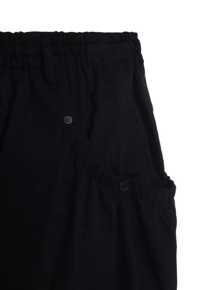 COTTON TWILL GATHERED POCKET TAPED PANTS