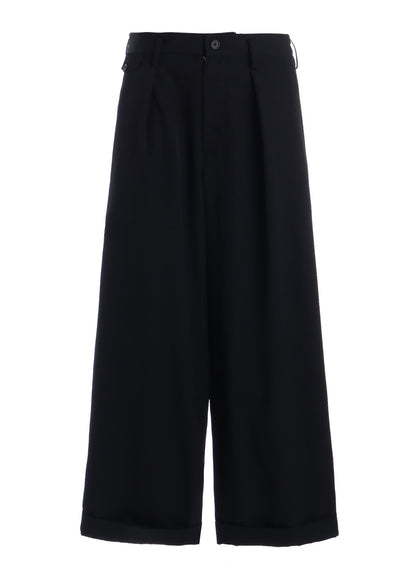 WASHER WOOL GABARDINE CINCH BACK BAGGY PANTS