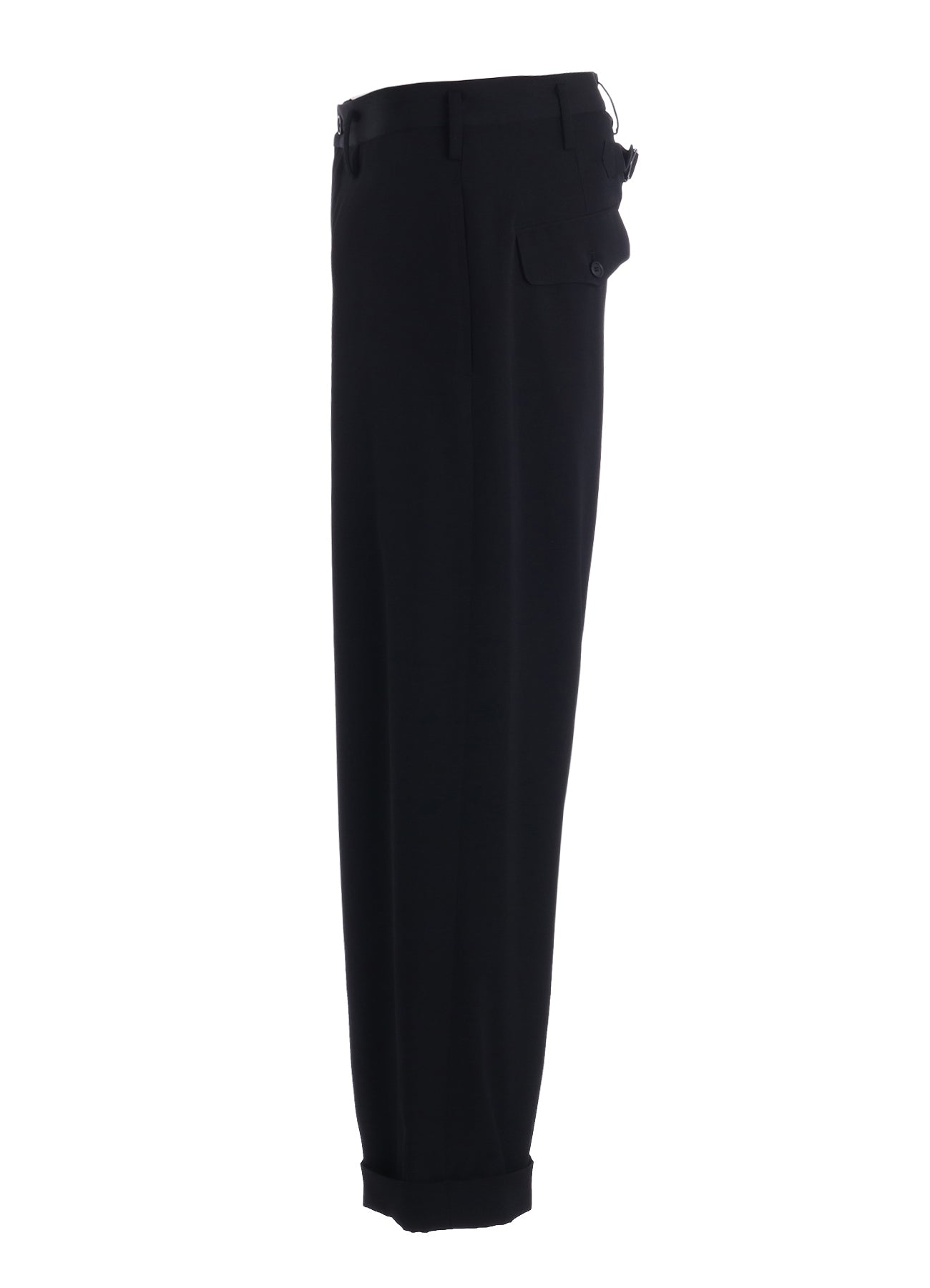 WASHER WOOL GABARDINE CINCH BACK BAGGY PANTS