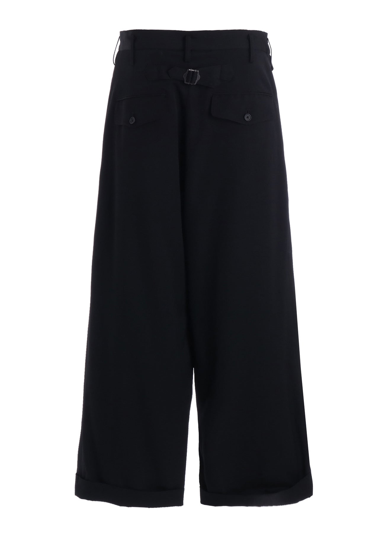 WASHER WOOL GABARDINE CINCH BACK BAGGY PANTS