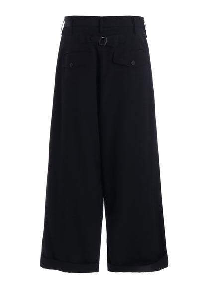 WASHER WOOL GABARDINE CINCH BACK BAGGY PANTS