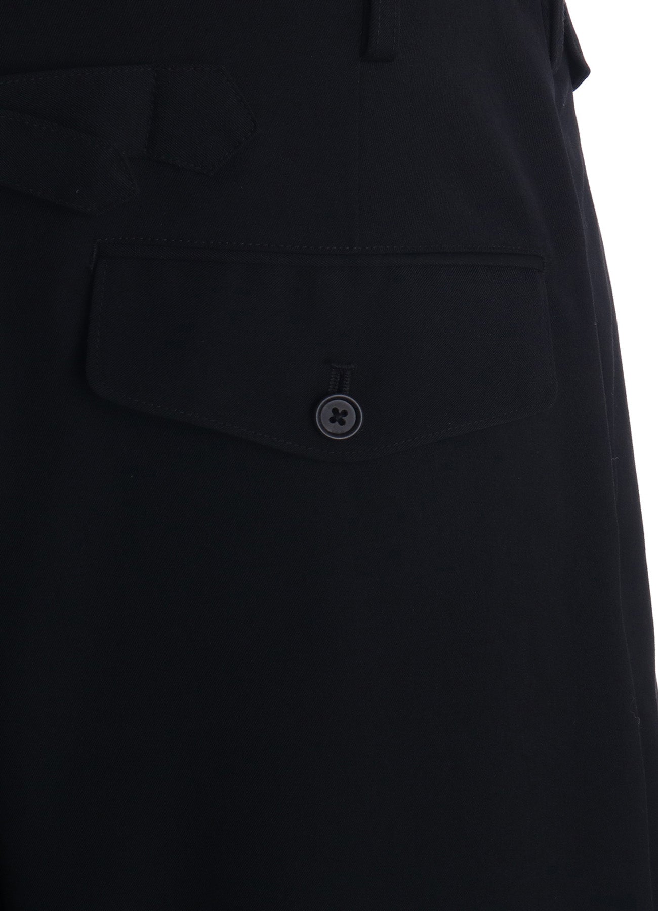 WASHER WOOL GABARDINE CINCH BACK BAGGY PANTS