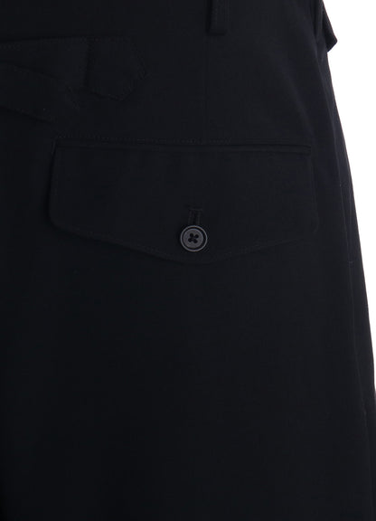 WASHER WOOL GABARDINE CINCH BACK BAGGY PANTS