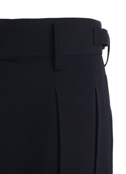 WASHER WOOL GABARDINE PLEATED PANTS