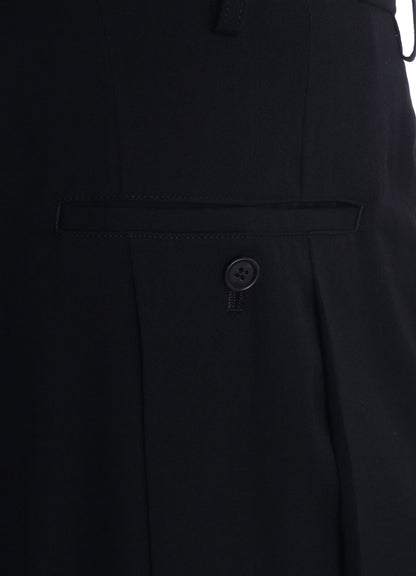 WASHER WOOL GABARDINE PLEATED PANTS