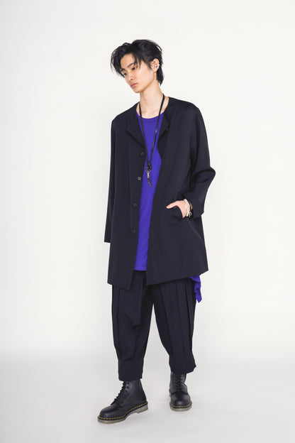 WASHER WOOL GABARDINE PLEATED PANTS