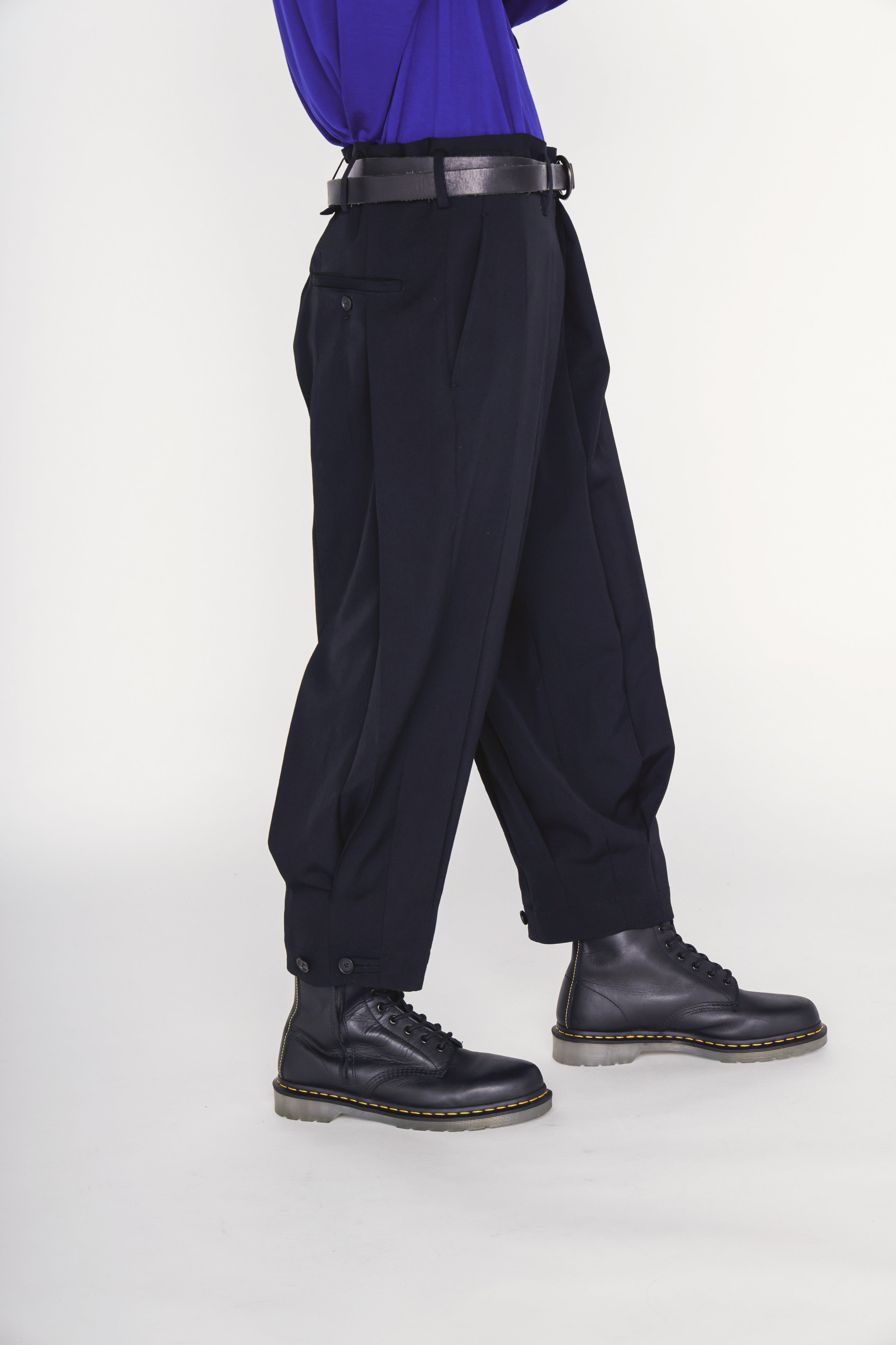 WASHER WOOL GABARDINE PLEATED PANTS – THE SHOP YOHJI YAMAMOTO