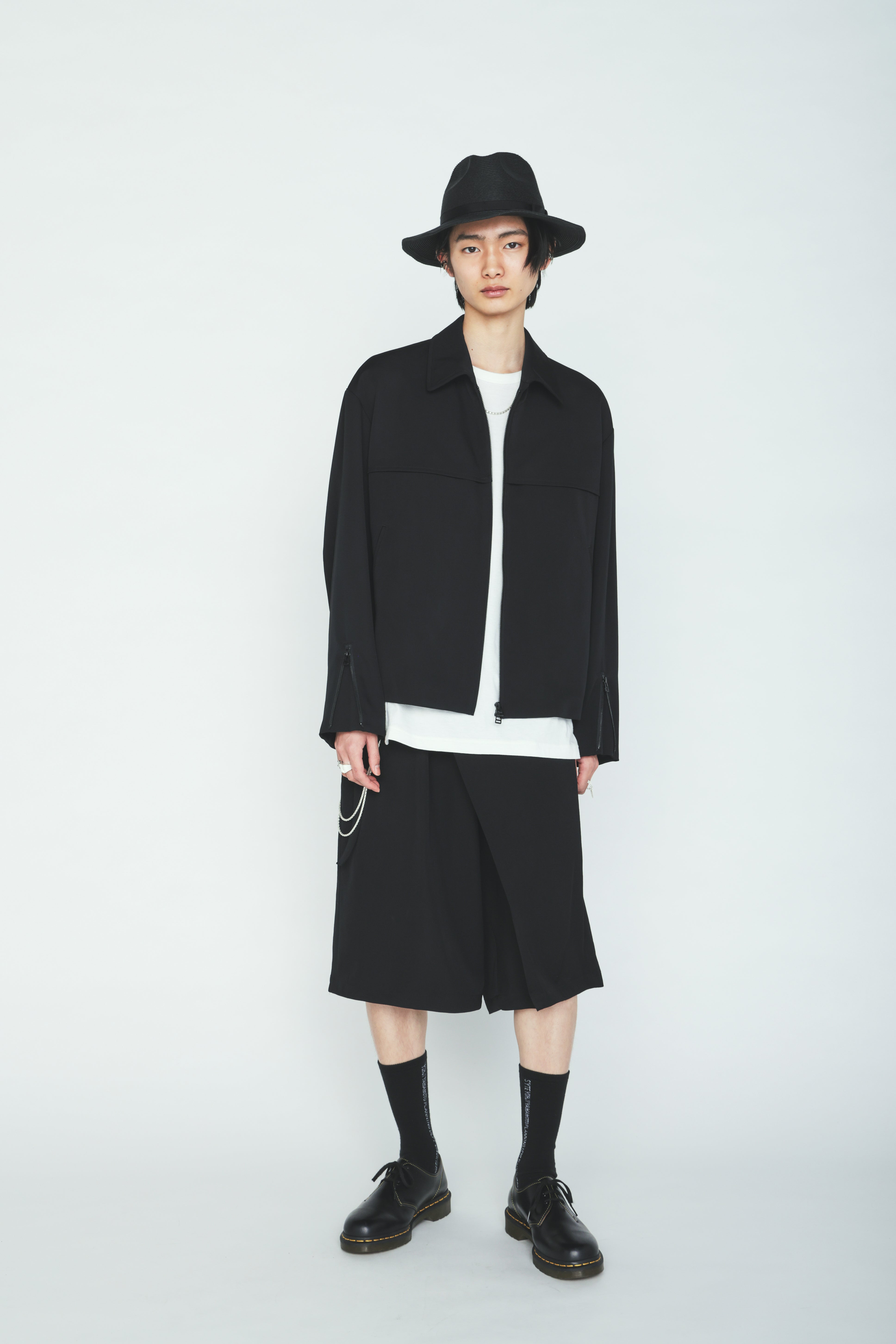 パンツ yohji yamamoto POUR HOMME HO-P21-100 WASHER WOOL GABARDINE WRAP HALF PANTS – THE SHOP YOHJI YAMAMOTO