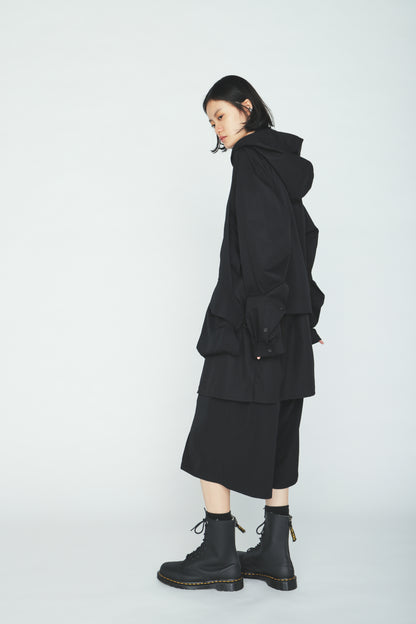 WASHER WOOL GABARDINE WRAP HALF PANTS