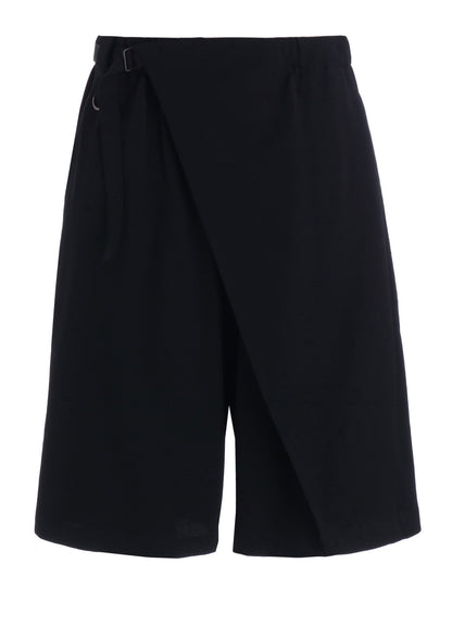WASHER WOOL GABARDINE WRAP HALF PANTS