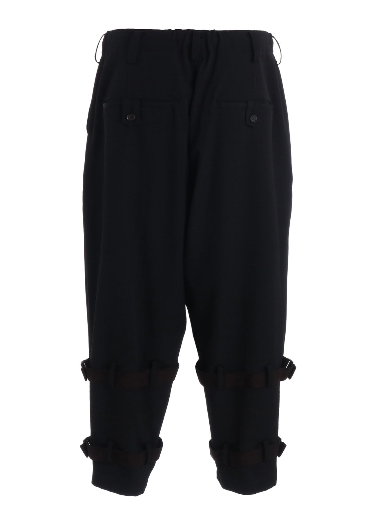 WASHER WOOL GABARDINE SIDE LEG STRAPS PANTS – THE SHOP YOHJI YAMAMOTO