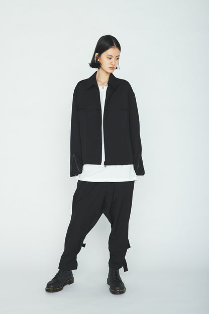 WASHER WOOL GABARDINE SIDE LEG STRAPS PANTS