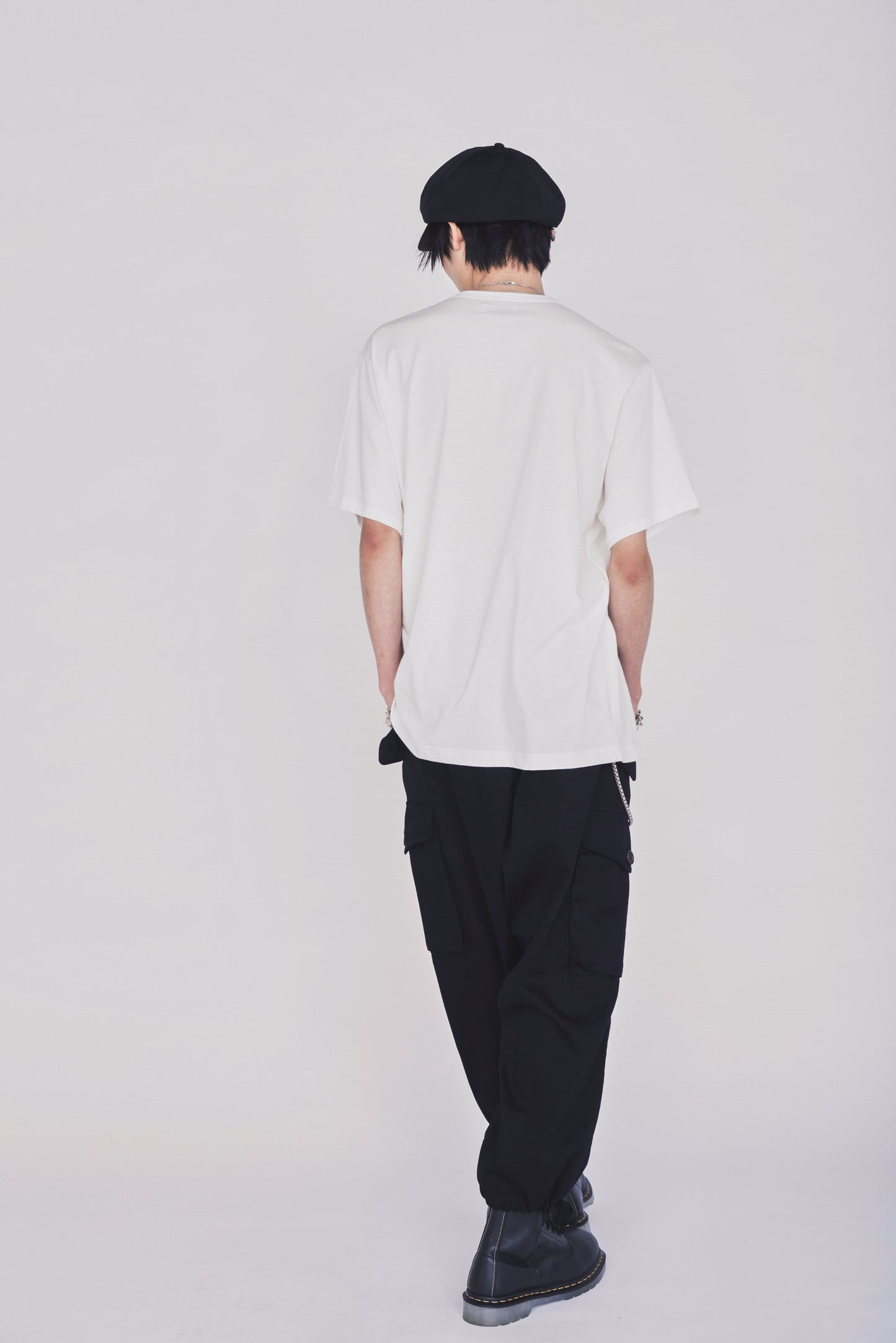 COTTON TWILL GATHERED POCKET CARGO PANTS
