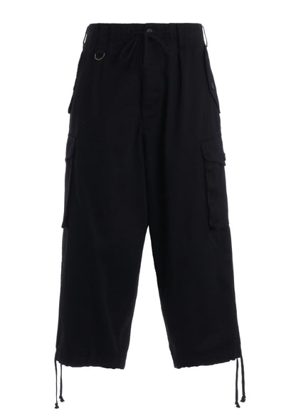 COTTON TWILL GATHERED POCKET CARGO PANTS