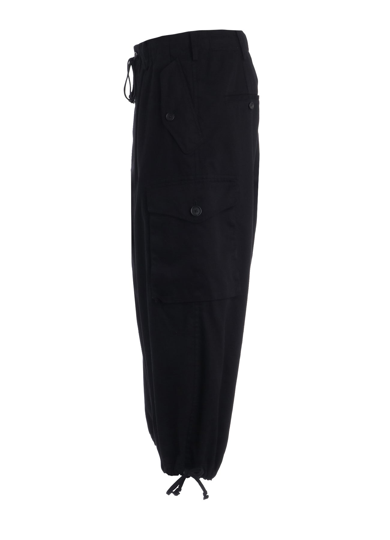 COTTON TWILL GATHERED POCKET CARGO PANTS