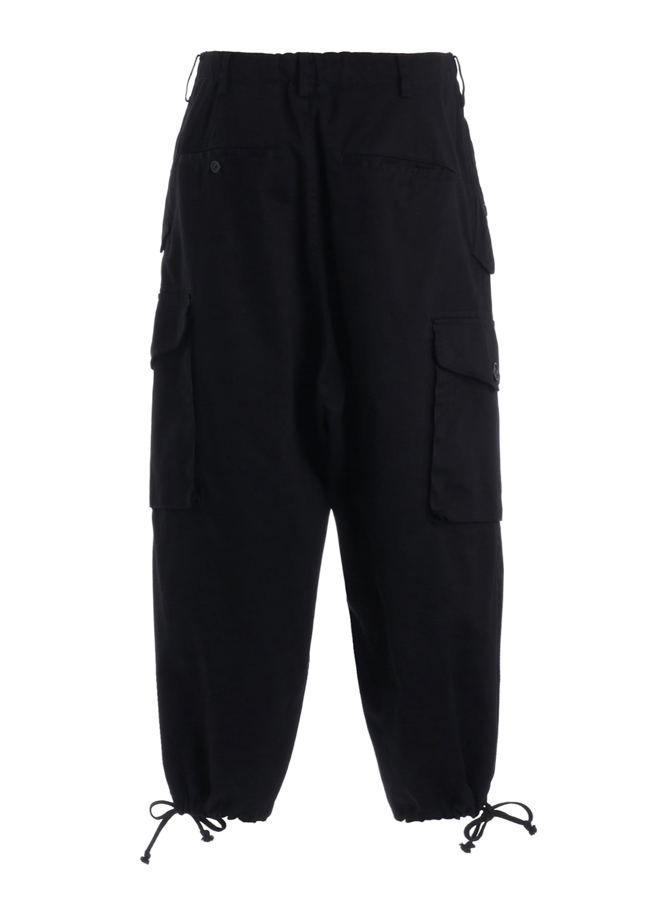 COTTON TWILL GATHERED POCKET CARGO PANTS