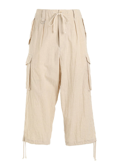 Cotton-Linen Poplin CARGO PANTS