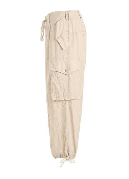 Cotton-Linen Poplin CARGO PANTS