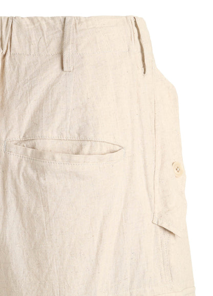Cotton-Linen Poplin CARGO PANTS
