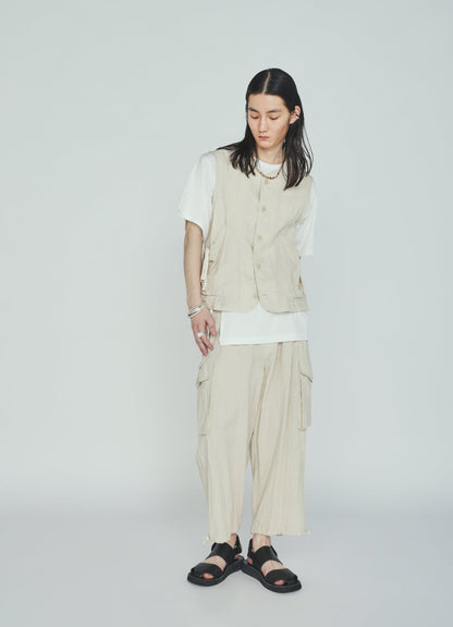 Cotton-Linen Poplin CARGO PANTS