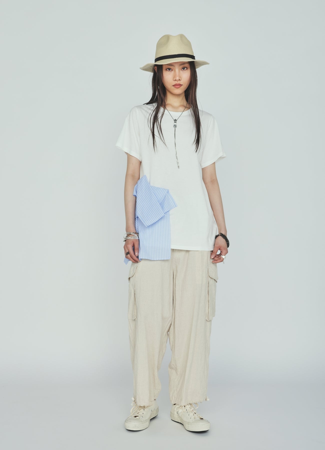 Cotton-Linen Poplin CARGO PANTS