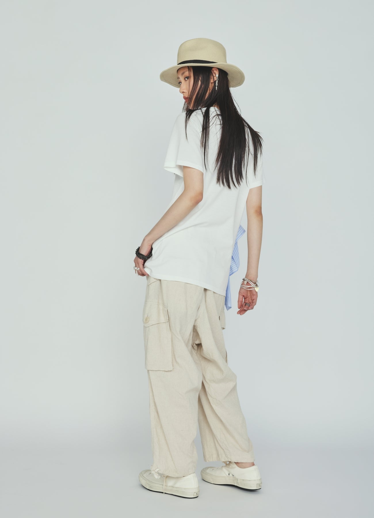 Cotton-Linen Poplin CARGO PANTS
