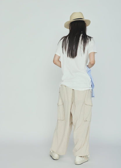 Cotton-Linen Poplin CARGO PANTS