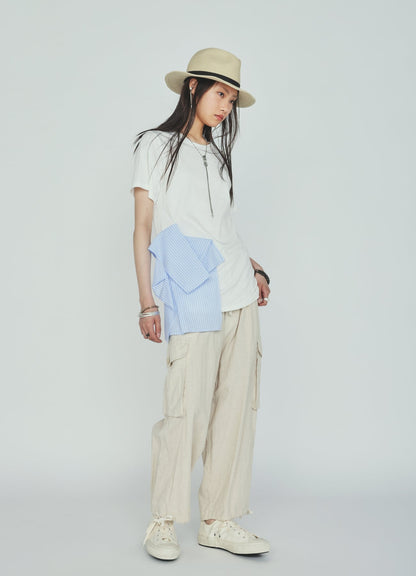 Cotton-Linen Poplin CARGO PANTS