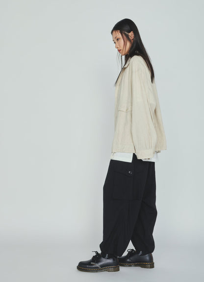 Cotton-Linen Poplin CARGO PANTS