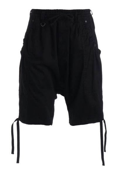 COTTON TWILL GATHERED POCKET SHORT PANTS
