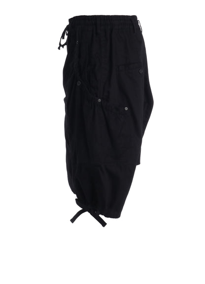 COTTON TWILL GATHERED POCKET SHORT PANTS