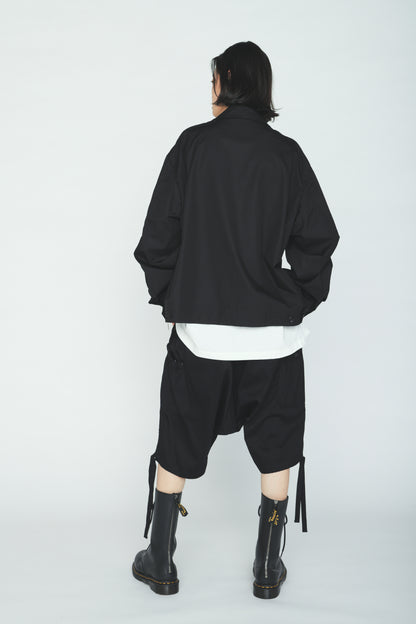 COTTON TWILL GATHERED POCKET SHORT PANTS