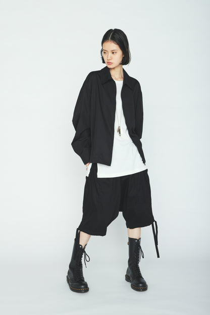 COTTON TWILL GATHERED POCKET SHORT PANTS