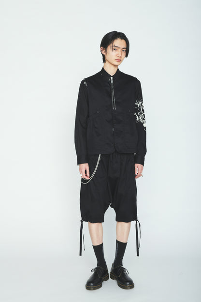 COTTON TWILL GATHERED POCKET SHORT PANTS