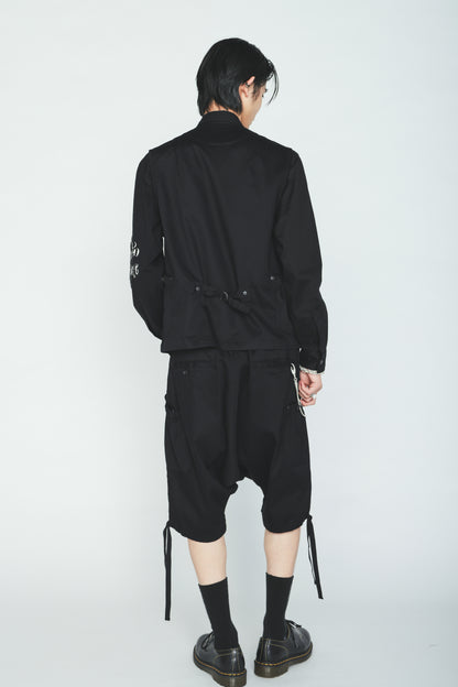 COTTON TWILL GATHERED POCKET SHORT PANTS