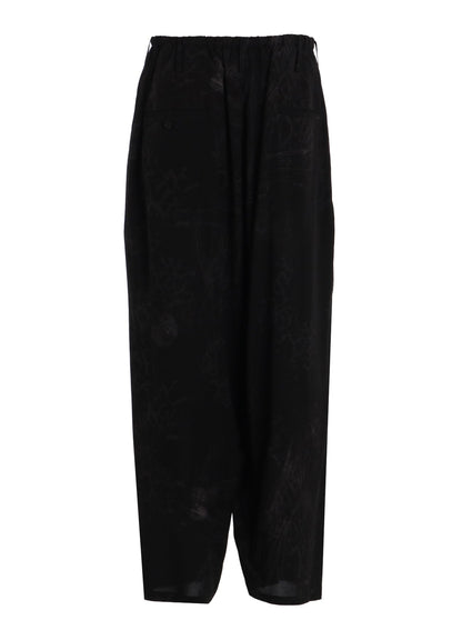 RAYON “Y” LETTER AND SUN‑MOON PRINT DRAWSTRING PANTS