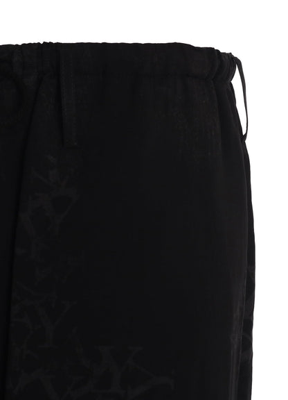 RAYON “Y” LETTER AND SUN‑MOON PRINT DRAWSTRING PANTS