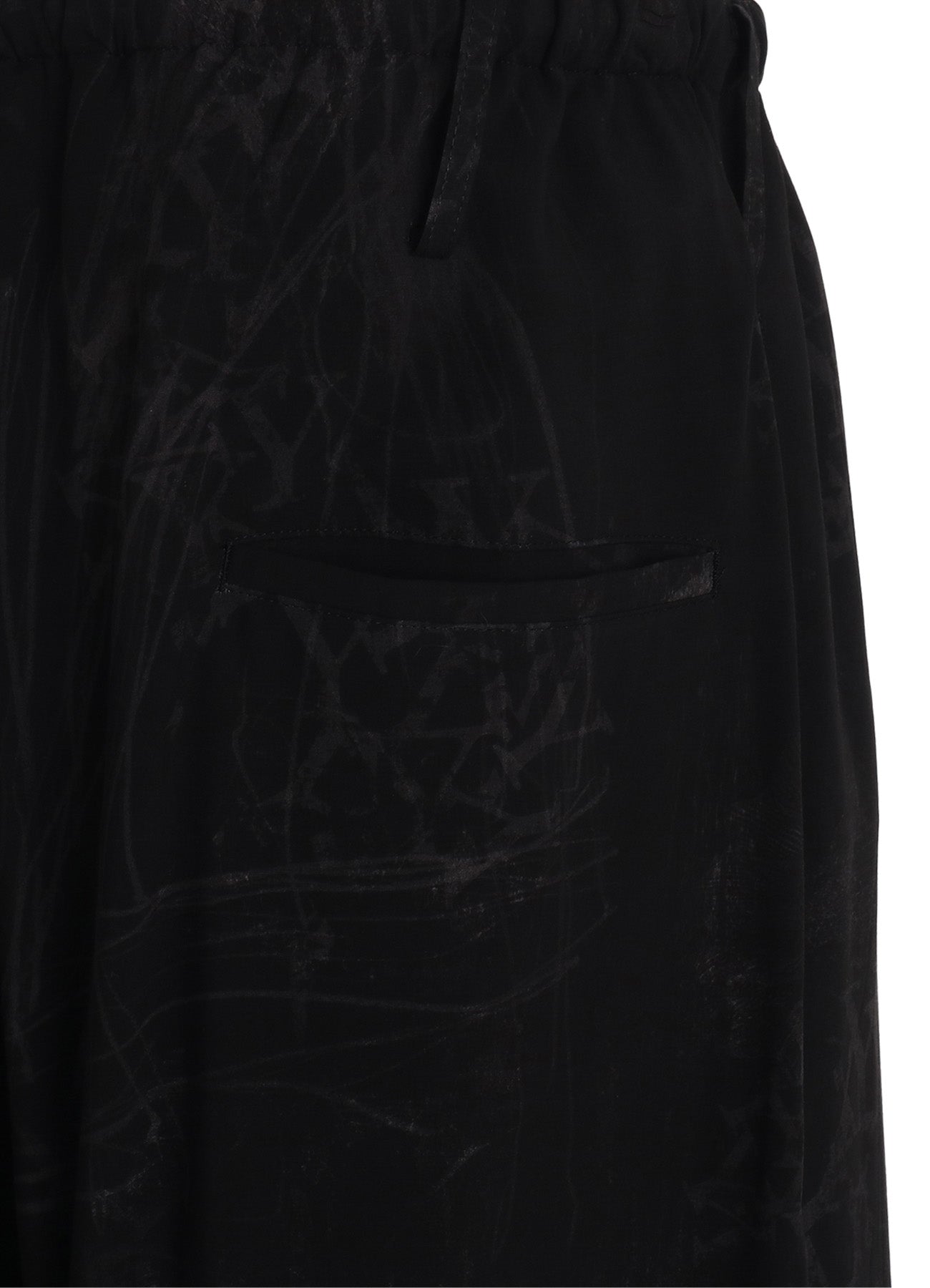 RAYON “Y” LETTER AND SUN‑MOON PRINT DRAWSTRING PANTS