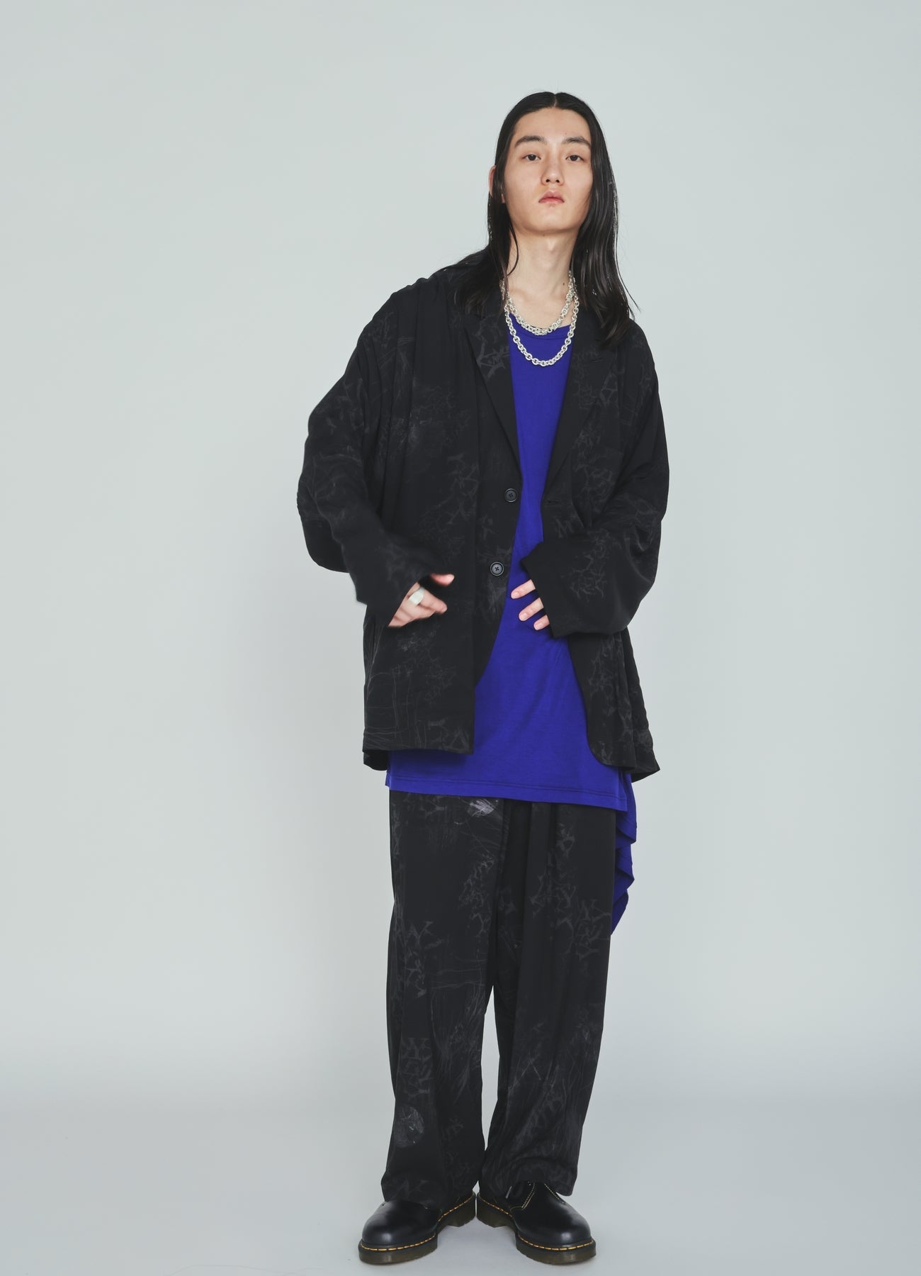 RAYON “Y” LETTER AND SUN‑MOON PRINT DRAWSTRING PANTS