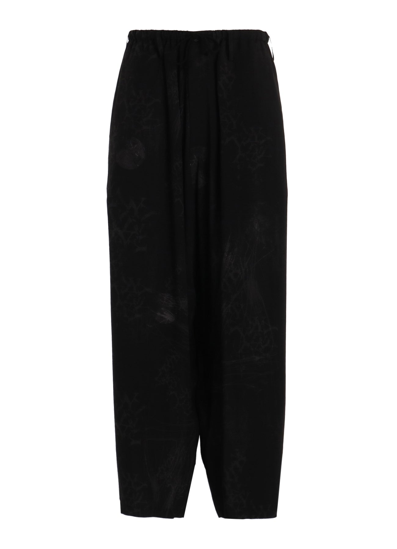 RAYON “Y” LETTER AND SUN‑MOON PRINT DRAWSTRING PANTS
