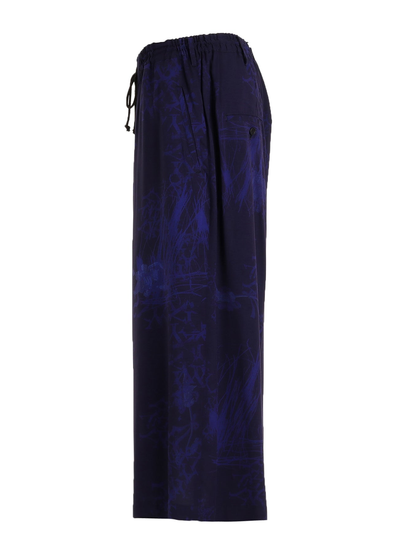 RAYON “Y” LETTER AND INDIAN MOTIF PRINT WIDE SAROUEL PANTS