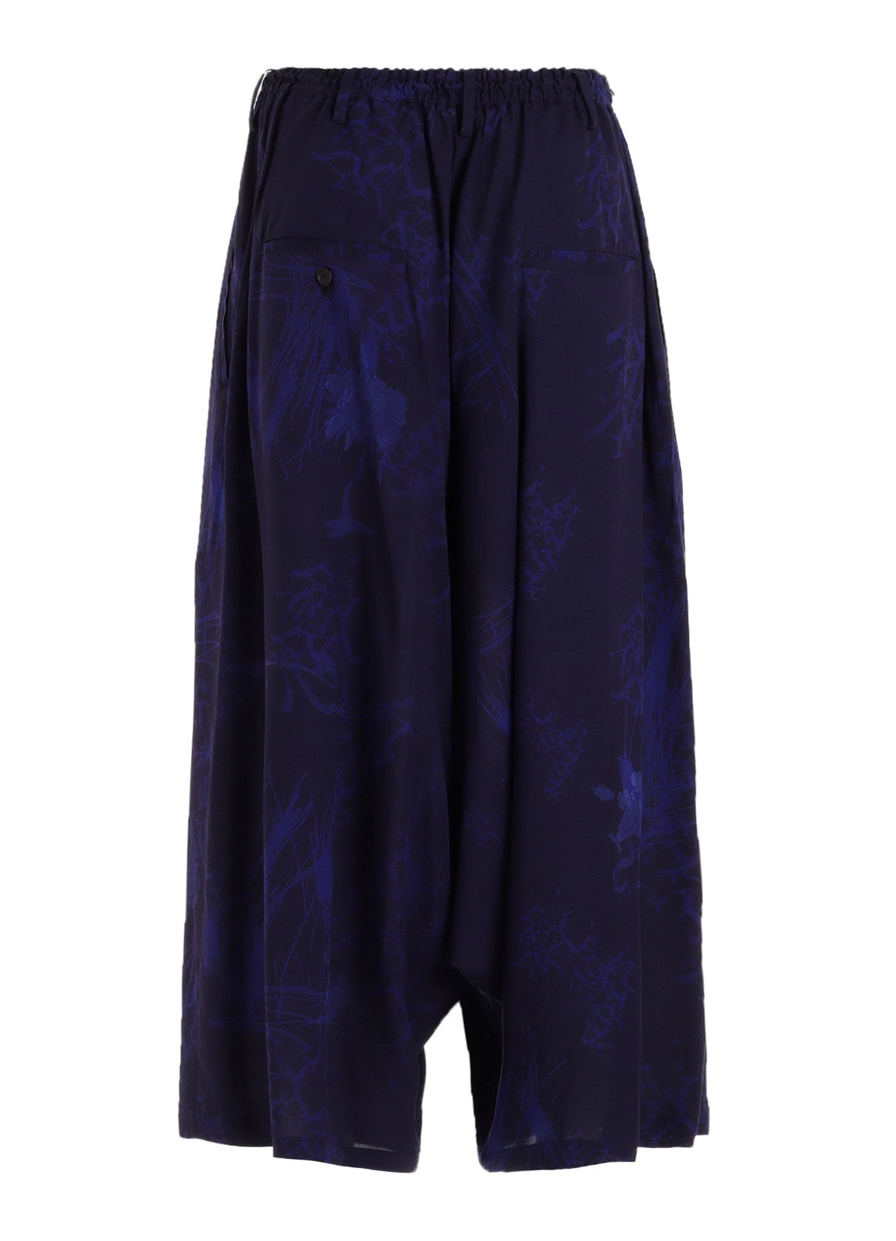 RAYON “Y” LETTER AND INDIAN MOTIF PRINT WIDE SAROUEL PANTS