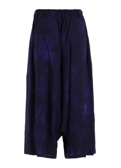 RAYON “Y” LETTER AND INDIAN MOTIF PRINT WIDE SAROUEL PANTS