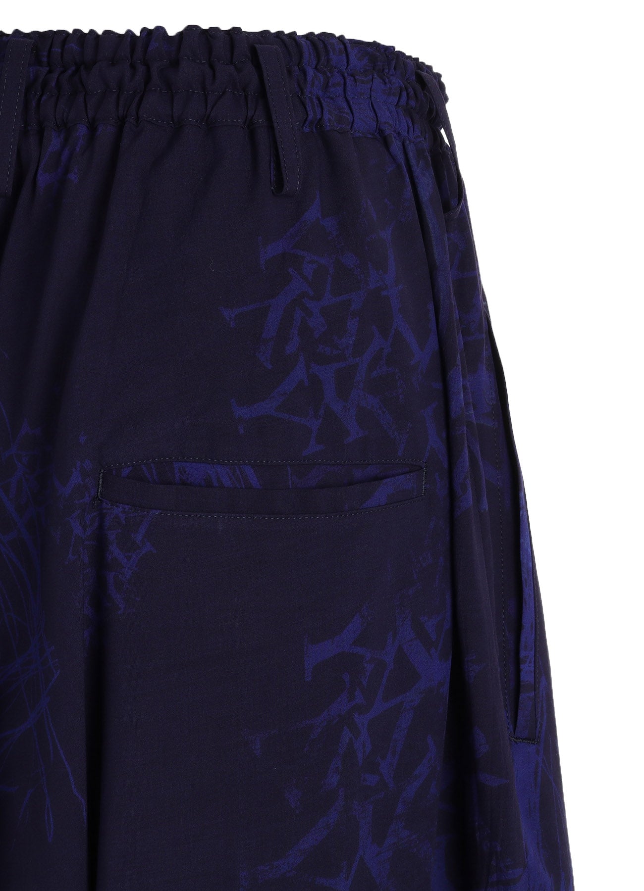 RAYON “Y” LETTER AND INDIAN MOTIF PRINT WIDE SAROUEL PANTS